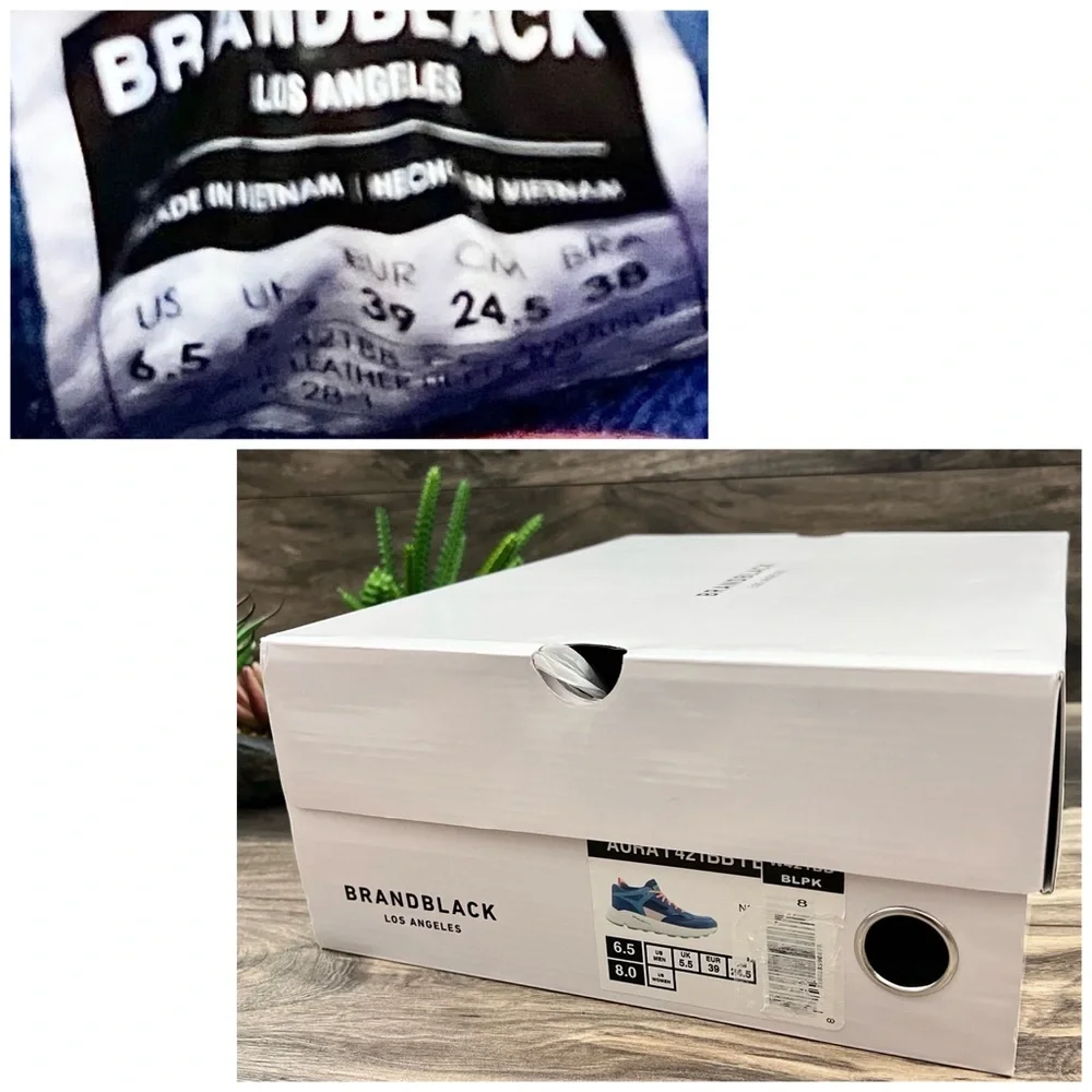 NIB Brandblack Aura 421BB Athletic Sneaker Running Shoes Blue Orange 8 39 - Picture 10 of 12